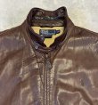 画像3: 90'S RALPH LAUREN チンスト付き 裏地付き レザー ドリズラージャケット ブラウン (VINTAGE)