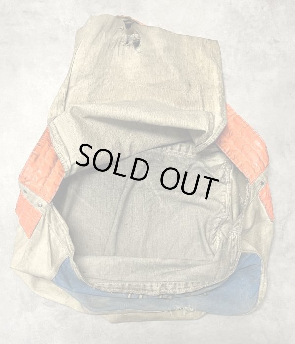 画像4: 60'S THE PATRIOT LEDGER 染み込みプリント ニュースペーパーバッグ オフホワイト/オレンジ (VINTAGE)