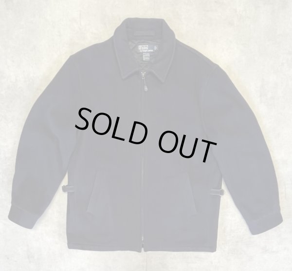 画像1: 90'S RALPH LAUREN 裏地キルティング ウール スポーツジャケット ネイビー (VINTAGE)