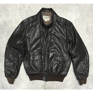 画像: 80'S LL Bean "A-2" レザー フライトジャケット ダークブラウン USA製 (VINTAGE)