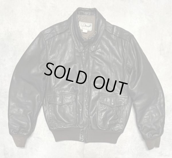 画像1: 80'S LL Bean "A-2" レザー フライトジャケット ダークブラウン USA製 (VINTAGE)