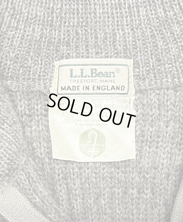 画像2: 80'S LL Bean ブリティッシュウール ドライバーズニット ダークベージュ イングランド製 (VINTAGE)