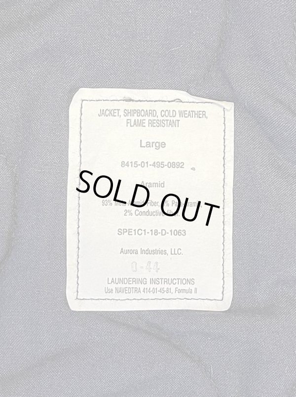 画像2: アメリカ軍 US NAVY "SHIPBOARD" アラミド デッキジャケット ネイビー (MINT CONDITION)