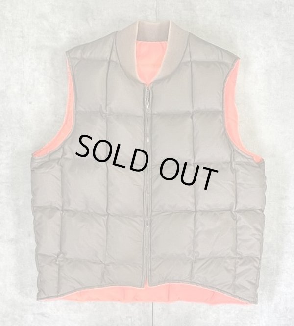 画像1: 70'S WOOLRICH WOOLEN MILLS "THE TETON" リバーシブル ダウンベスト TALONアルミジップ タン/オレンジ (VINTAGE)