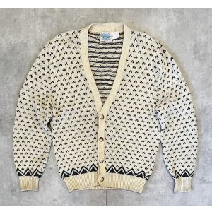 画像: 80'S ROYAL NORTH MILLS OUTFITTERS ニットカーディガン バーズアイ柄 USA製 (VINTAGE) 