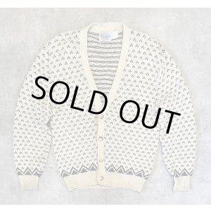 画像: 80'S ROYAL NORTH MILLS OUTFITTERS ニットカーディガン バーズアイ柄 USA製 (VINTAGE) 
