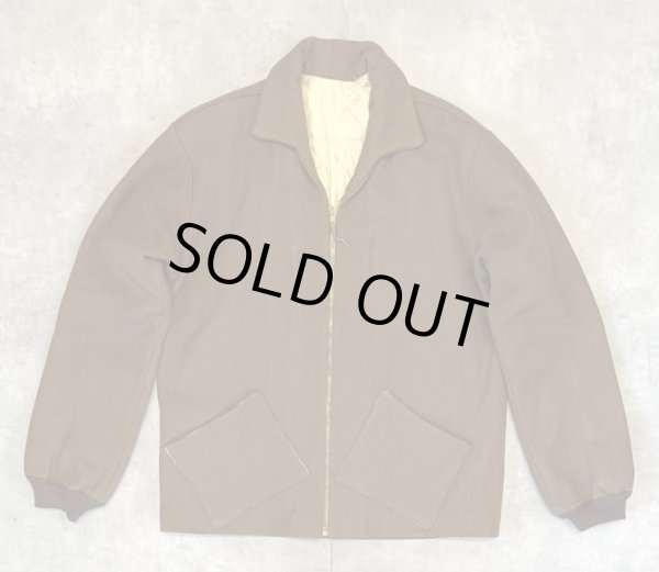 画像1: 60'S UNKNOWN オープンカラー ハの字ポケット ウール スポーツジャケット TALONジップ ブラウン (VINTAGE)