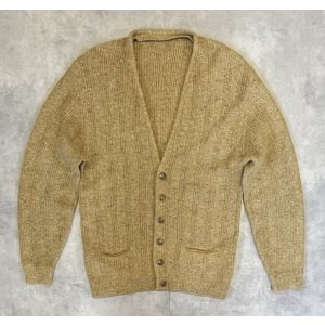 画像: 70'S UNKNOWN メタルボタン ニットカーディガン ダークベージュ (VINTAGE) 