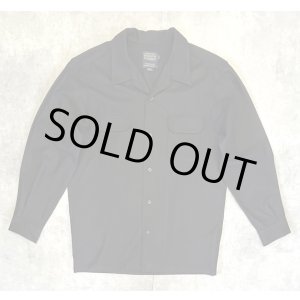画像: 00'S PENDLETON "BOARD SHIRT" ウール オープンカラーシャツ ブラック (USED)