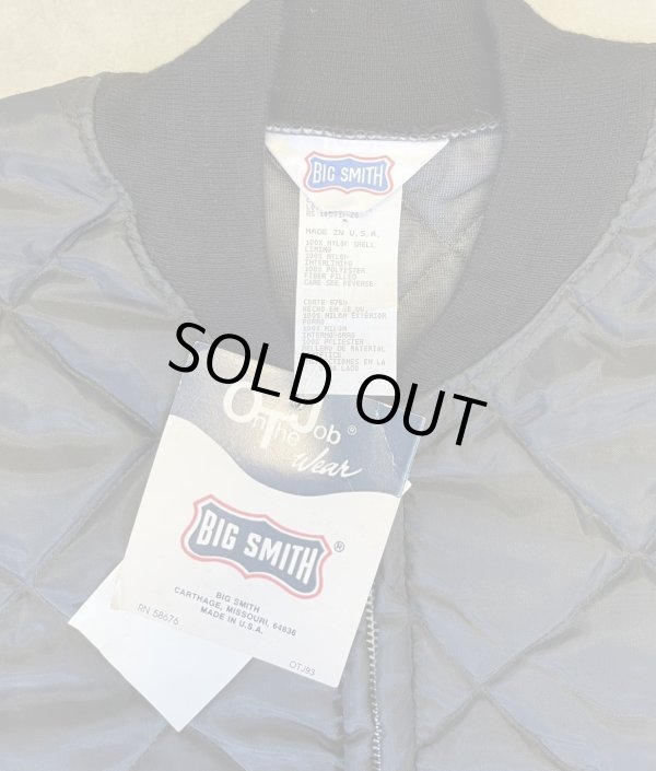 画像2: 80'S BIG SMITH 三角タグ キルティングベスト ブラック USA製 (DEADSTOCK)