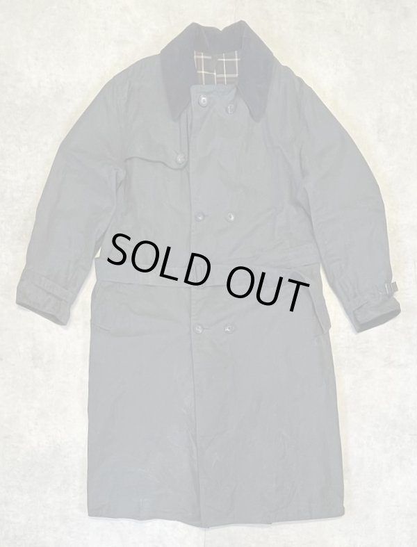 画像1: 80'S BARBOUR 3クレスト "TRENCH COAT" 旧タグ オイルド トレンチコート ネイビー イングランド製 (VINTAGE)