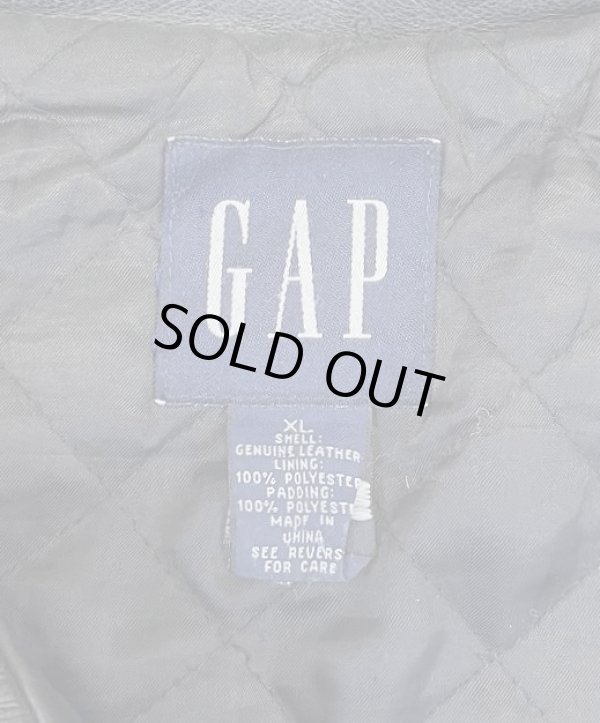 画像2: 00'S GAP 旧タグ 裏地キルティング レザー ドリズラージャケット ブラック (VINTAGE)