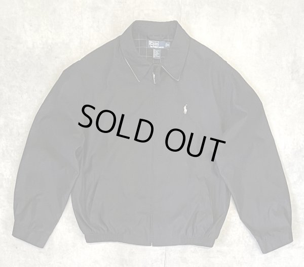 画像1: 90'S RALPH LAUREN チンスト付き ドリズラージャケット ブラック (VINTAGE)