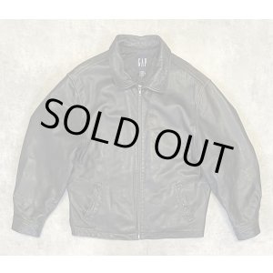 画像: 00'S GAP 旧タグ 裏地キルティング レザー ドリズラージャケット ブラック (VINTAGE)