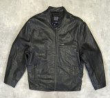 画像: 00'S GAP 旧タグ 裏地キルティング レザー ライダースジャケット ブラック (VINTAGE)