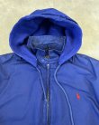 画像3: 90'S RALPH LAUREN チンスト付き フード付き 裏地フリース ドリズラージャケット ダークブルー (VINTAGE)
