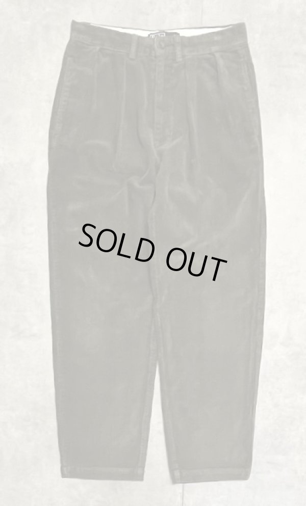 画像1: 90'S RALPH LAUREN "ANDREW PANT" ツープリーツ 太畝コーデュロイパンツ ダークオリーブ (VINTAGE)
