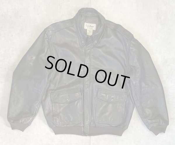 画像1: 90'S LL Bean "A-2" レザー フライトジャケット ダークブラウン USA製 (VINTAGE)