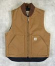 画像1: CARHARTT 裏地キルティング ダックベスト ブラウン メキシコ製 (DEADSTOCK)