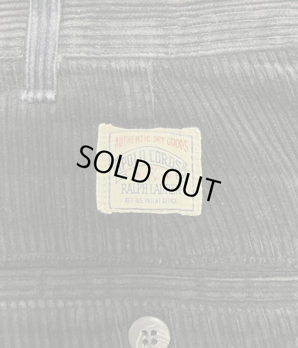 画像5: 90'S RALPH LAUREN "ボックスロゴ" ツープリーツ 太畝コーデュロイパンツ ブラック USA製 (VINTAGE)