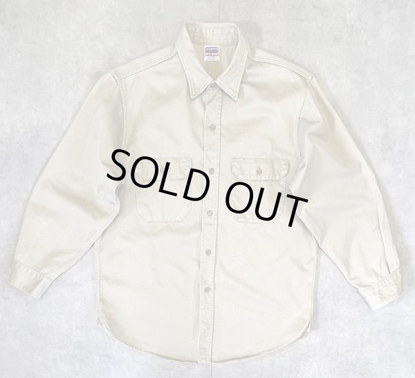 画像1: 50'S BIG MAC コットンツイル マチ付き 長袖 ワークシャツ ベージュ (VINTAGE)