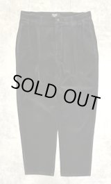 画像: 90'S RALPH LAUREN "ボックスロゴ" ツープリーツ 太畝コーデュロイパンツ ブラック USA製 (VINTAGE)