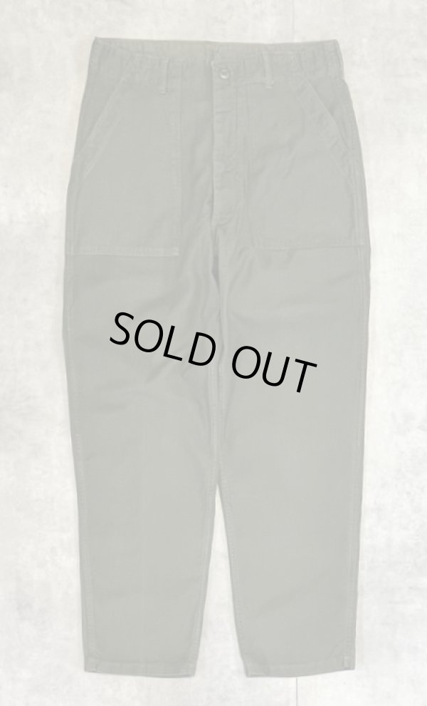 画像1: 70'S アメリカ軍 US ARMY "OG107" コットンサテン ベイカーパンツ ミリタリーグリーン (VINTAGE)