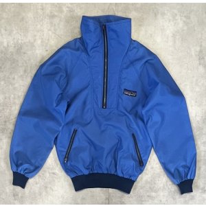 画像: 80'S PATAGONIA デカタグ ハーフジップ ナイロン アノラックジャケット ブルー (VINTAGE)