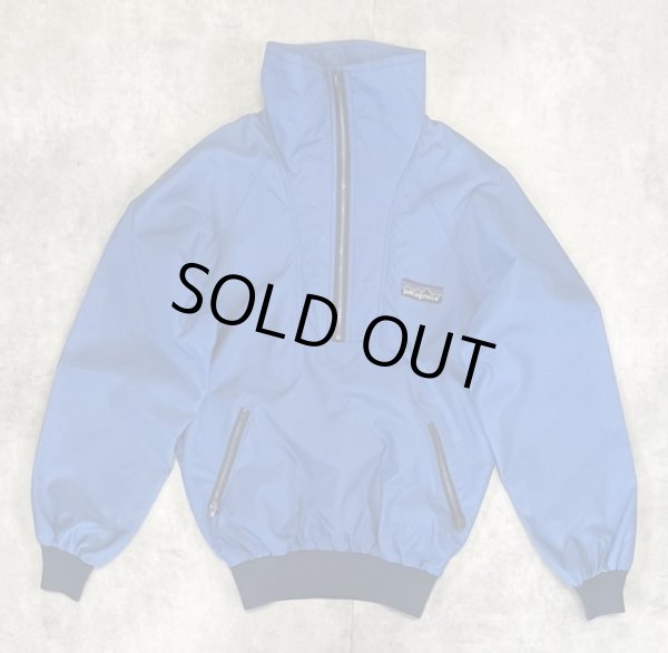 画像1: 80'S PATAGONIA デカタグ ハーフジップ ナイロン アノラックジャケット ブルー (VINTAGE)