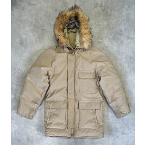 画像: 80'S SCHOTT NYC コヨーテファー付きフード ダウンジャケット ベージュ USA製 (VINTAGE)