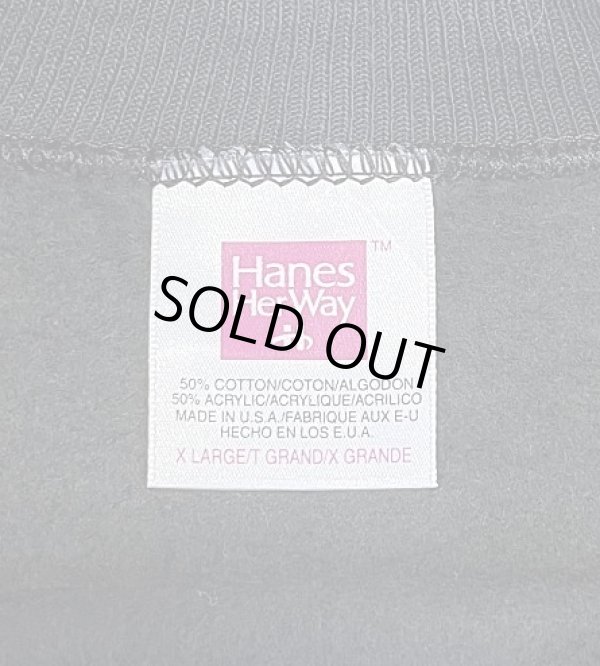 画像2: 90'S HANES HERWAY ラグランスリーブ スウェットシャツ ブラック USA製 (VINTAGE)