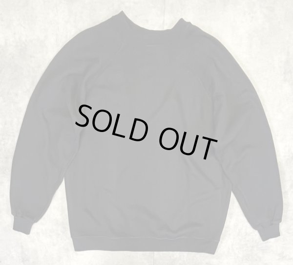 画像1: 90'S HANES HERWAY ラグランスリーブ スウェットシャツ ブラック USA製 (VINTAGE)