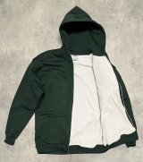 画像: 90'S PLUMA 裏サーマル ダブルフェイス スウェットパーカー アルミジップ ダークグリーン (VINTAGE)