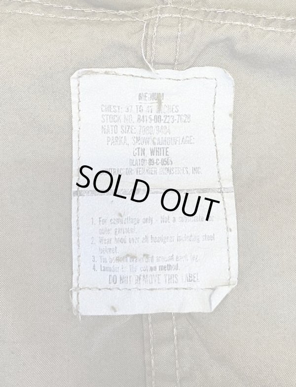 画像2: 80'S アメリカ軍 US ARMY コットン スノーカモパーカー 後染めオリーブ (VINTAGE)