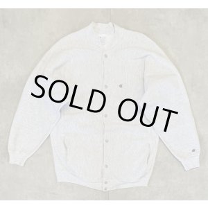 画像: 90'S CHAMPION 刺繍タグ リバースウィーブ スナップボタン カーディガン グレー USA製 (VINTAGE)