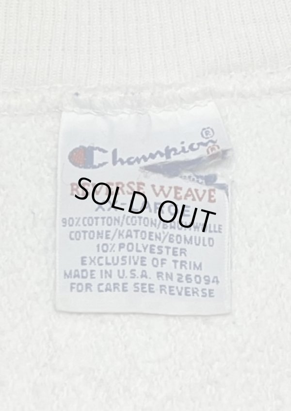 画像2: 90'S CHAMPION 刺繍タグ リバースウィーブ 無地 ホワイト USA製 (VINTAGE)