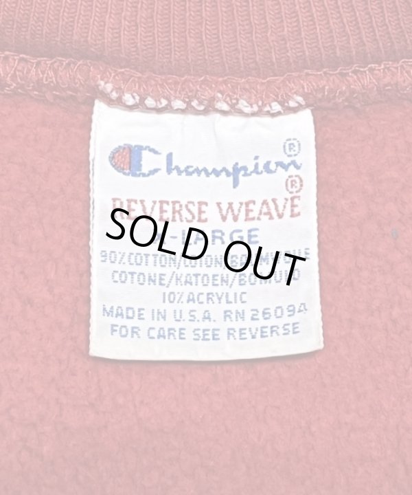 画像2: 90'S CHAMPION "UNIVERSITY OF IOWA" 刺繍タグ リバースウィーブ レッド USA製 (VINTAGE)