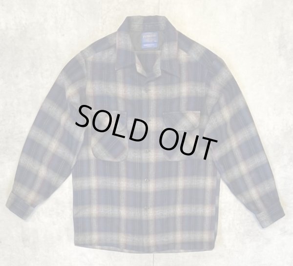 画像1: 90'S PENDLETON "BOARD SHIRT" ウール オープンカラーシャツ チェック柄 USA製 (VINTAGE)