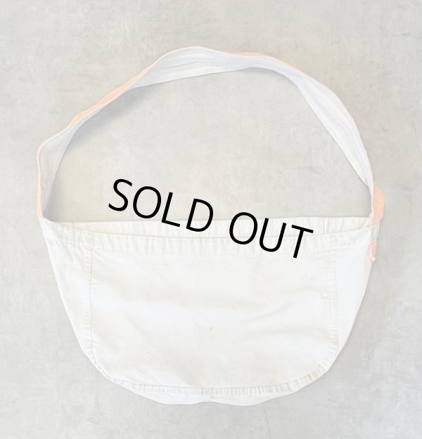 画像1: 70'S UNKNOWN プリント無し ニュースペーパーバッグ ホワイト/オレンジ (VINTAGE)