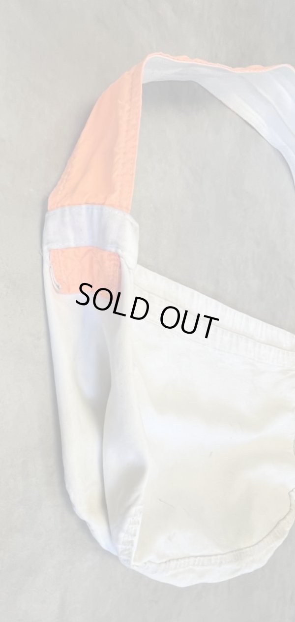 画像2: 70'S UNKNOWN プリント無し ニュースペーパーバッグ ホワイト/オレンジ (VINTAGE)