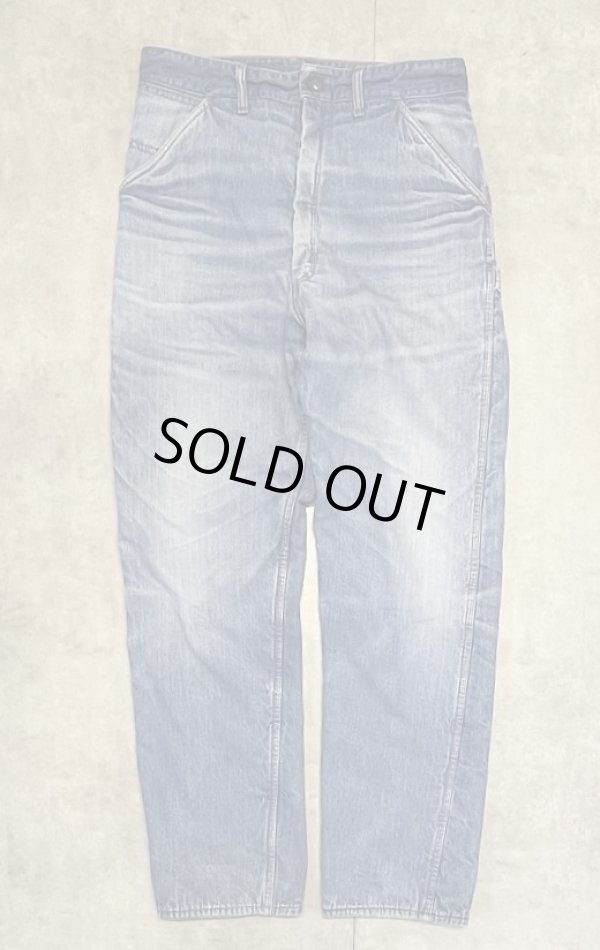 画像1: 70'S MONTGOMERY WARD トップスナップボタン 裏地付き デニム ペインターパンツ インディゴ SCOVILLジップ (VINTAGE)