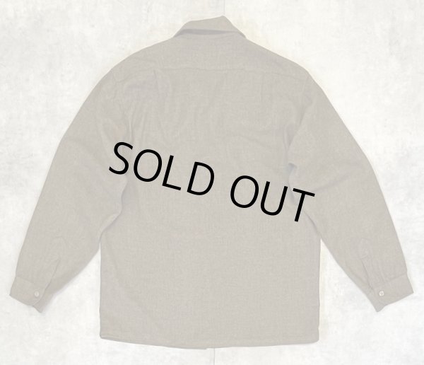 画像4: 60'S PENDLETON "BOARD SHIRT" ウール オープンカラーシャツ ダークカーキ USA製 (VINTAGE)