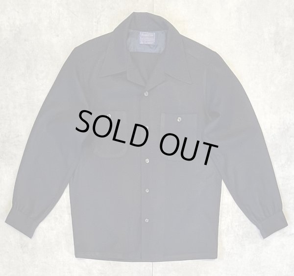 画像1: 70'S PENDLETON "BOARD SHIRT" ウール オープンカラーシャツ ネイビー USA製 (VINTAGE)