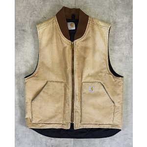 画像: CARHARTT 裏地キルティング ダックベスト フェードブラウン (VINTAGE)