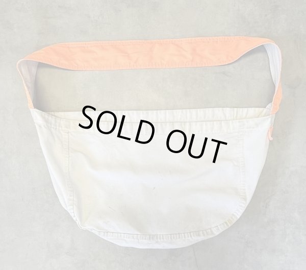 画像3: 70'S UNKNOWN プリント無し ニュースペーパーバッグ ホワイト/オレンジ (VINTAGE)