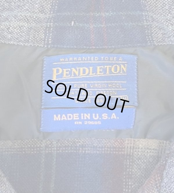 画像2: 90'S PENDLETON "BOARD SHIRT" ウール オープンカラーシャツ チェック柄 USA製 (VINTAGE)