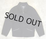 画像: 90'S RALPH LAUREN 裏地キルティング レザーエルボーパッチ ウール スポーツジャケット ダークネイビー (VINTAGE)