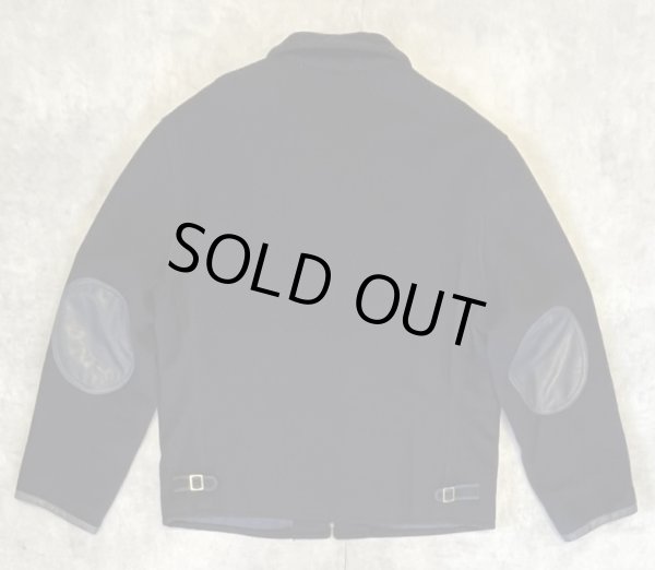 画像5: 90'S RALPH LAUREN 裏地キルティング レザーエルボーパッチ ウール スポーツジャケット ダークネイビー (VINTAGE)