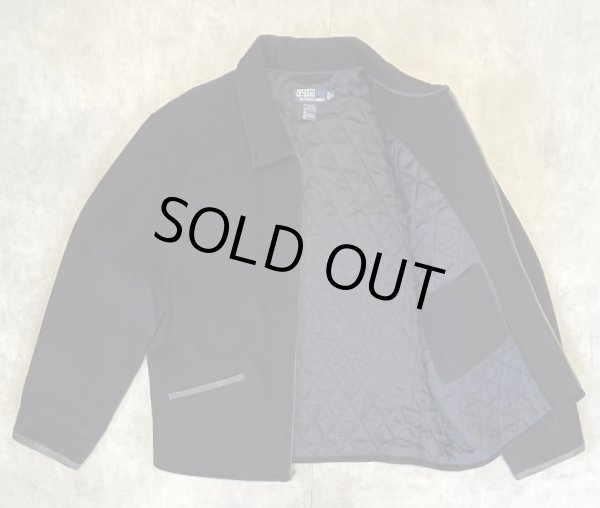 画像3: 90'S RALPH LAUREN 裏地キルティング レザーエルボーパッチ ウール スポーツジャケット ダークネイビー (VINTAGE)