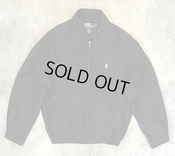 画像1: 90'S RALPH LAUREN チンスト付き ドリズラージャケット ブラック (VINTAGE)